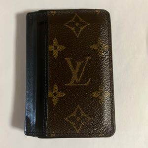 Louis Vuitton Pocket Organizer Monogram Macassar Canvas M60111. Used.